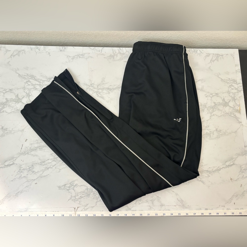 BCG Academy Mens 2XL Black Gray Track Pants Joggers Polyester Spandex Athletic​